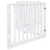vidaXL Puerta para perros plegable 4 paneles madera &aacute;lamo blanca 320cm