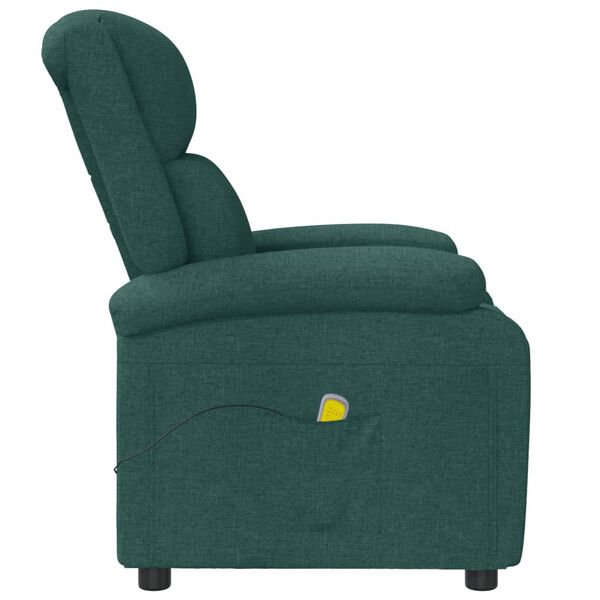 vidaXL Sill&oacute;n orejero de masaje de tela verde oscuro