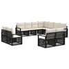 vidaXL Conjunto de sof&aacute;s de jard&iacute;n 11 pcs Negro rat&aacute;n sint&eacute;tico