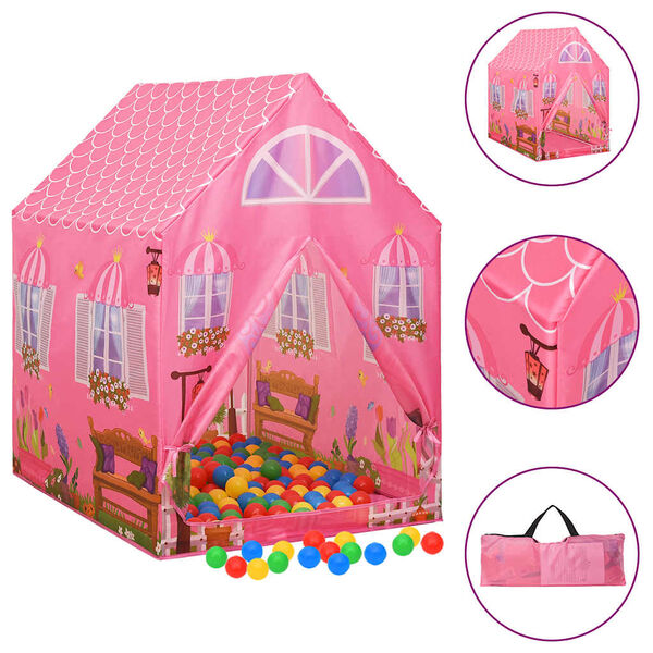 vidaXL Tienda de juegos para ni&ntilde;os rosa 69x94x104 cm