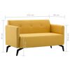 vidaXL Sof&aacute; de 2 plazas tapizado de tela amarillo 115x60x67 cm