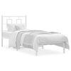 vidaXL Estructura cama sin colch&oacute;n con cabecero metal blanco 75x190 cm