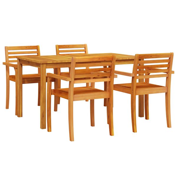 vidaXL Conjunto de Comedor de Jard&iacute;n 5 pcs Marr&oacute;n