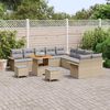 vidaXL Conjunto de sof&aacute; de jard&iacute;n 13 pcs Beige rat&aacute;n sint&eacute;tico