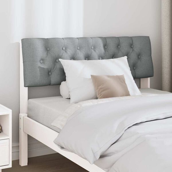 vidaXL Cabecero tapizado Gris Claro 100 cm Madera de pino macizo