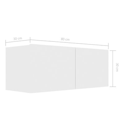 vidaXL Mueble para TV madera contrachapada blanco 80x30x30 cm