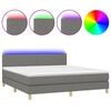 vidaXL Cama box spring con colch&oacute;n y LED tela gris oscuro 160x200 cm