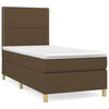 vidaXL Cama box spring con colch&oacute;n tela marr&oacute;n oscuro 90x190 cm