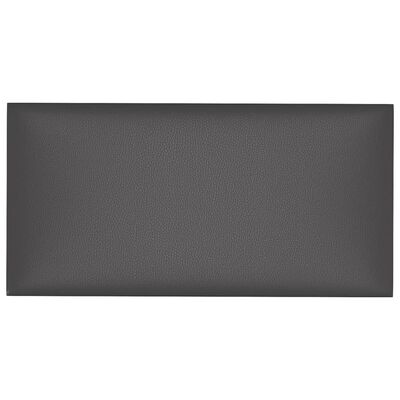 vidaXL Paneles de pared 12 uds cuero sintético gris 30x15 cm 0,54 m²