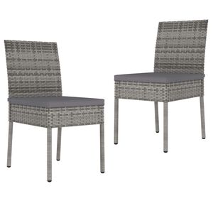 vidaXL Sillas de comedor de jard&iacute;n 2 unidades rat&aacute;n sint&eacute;tico gris