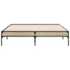 vidaXL Estructura cama madera ingenier&iacute;a metal roble Sonoma 120x200 cm