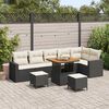 vidaXL Conjunto de sofá de jardín 9 pcs Negro ratán sintético