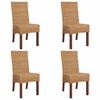 vidaXL Sillas de comedor 4 unidades rat&aacute;n natural marr&oacute;n