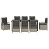 vidaXL Conjunto de Comedor de Jard&iacute;n 9 pcs Gris Claro rat&aacute;n sint&eacute;tico