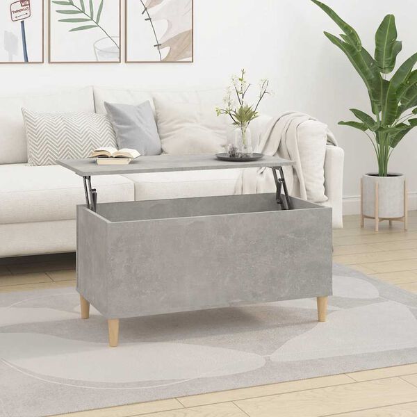 vidaXL Mesa de centro madera contrachapada gris hormig&oacute;n 90x44,5x45 cm