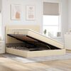 vidaXL Cama con almacenamiento y LED Crema 160 x 200 cm Poli&eacute;ster