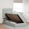 vidaXL Cama con almacenamiento y LED con LED Gris Claro 100 x 200 cm
