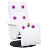 vidaXL Sill&oacute;n reclinable masaje con reposapi&eacute;s cuero sint&eacute;tico blanco