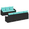 vidaXL Conjunto de sof&aacute;s de jard&iacute;n 8 pcs Negro rat&aacute;n sint&eacute;tico
