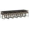vidaXL Set comedor de jard&iacute;n con cojines 13 pzas rat&aacute;n sint&eacute;tico gris