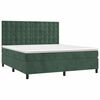 vidaXL Cama box spring con colch&oacute;n terciopelo verde oscuro 160x200 cm
