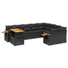 vidaXL Set de sof&aacute;s de jard&iacute;n 10 pzas cojines rat&aacute;n sint&eacute;tico negro