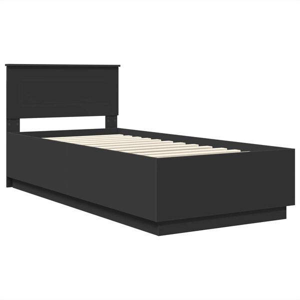 vidaXL Estructura de cama Negro 90 x 200 cm Madera de ingenier&iacute;a