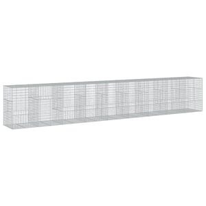 vidaXL Cesta de gaviones con cubierta hierro galvanizado 900x100x150cm