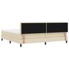 vidaXL Cama tipo Box Spring con cabecera Crema 200 x 200 cm tela