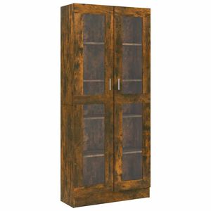 vidaXL Vitrina madera contrachapada roble ahumado 82,5x30,5x185 cm