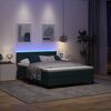 vidaXL Cama Box Spring LED Verde oscuro 140 x 190 cm Terciopelo