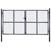 vidaXL Puerta de jard&iacute;n de malla acero galvanizado 300x200 cm gris