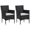 vidaXL Sillas de comedor de jard&iacute;n 2 unidades rat&aacute;n sint&eacute;tico negro