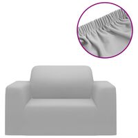 vidaXL Funda elástica para sillón poliéster jersey gris