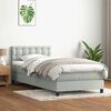 vidaXL Cama box spring con colch&oacute;n terciopelo gris claro 80x220 cm