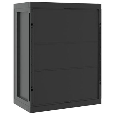 VidaXL Armario de almacenaje exterior PP negro 65x37x85 cm