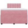 vidaXL Cama box spring con colch&oacute;n terciopelo rosa 120x200 cm