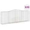 vidaXL Cestas de gaviones 20 uds forma de arco hierro 400x50x140/160cm