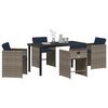 vidaXL Conjunto de Comedor de Jard&iacute;n 5 pcs Gris rat&aacute;n sint&eacute;tico