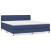 vidaXL Cama box spring con colch&oacute;n tela azul 160x200 cm