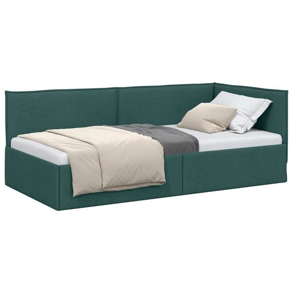 vidaXL Estructura de cama en esquina Verde oscuro 100 cm x 200 cm