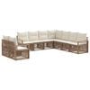 vidaXL Conjunto de sof&aacute;s de jard&iacute;n 9 pcs Beige rat&aacute;n sint&eacute;tico