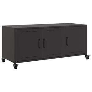 vidaXL Mueble para TV acero negro 100,5x39x43,5 cm