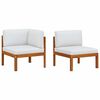 vidaXL Conjunto de jard&iacute;n de 2 piezas con cojines de madera de acacia