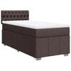 vidaXL Cama box spring con colch&oacute;n tela marr&oacute;n oscuro 90x190 cm