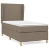 vidaXL Cama box spring con colch&oacute;n tela gris taupe 100x200 cm