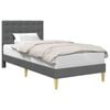 vidaXL Estructura de cama con cabecera Gris oscuro 90 x 190 cm Tela