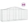 vidaXL Cestas de gaviones 9 uds forma de arco hierro 200x50x80/100 cm