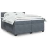 vidaXL Cama box spring con colch&oacute;n terciopelo gris oscuro 200x200 cm