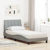 vidaXL Cama con colch&oacute;n Hanko tela gris claro 90x190 cm